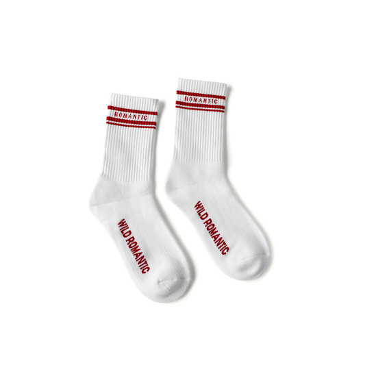 SOCKS - ROMANTIC WHITE / RED