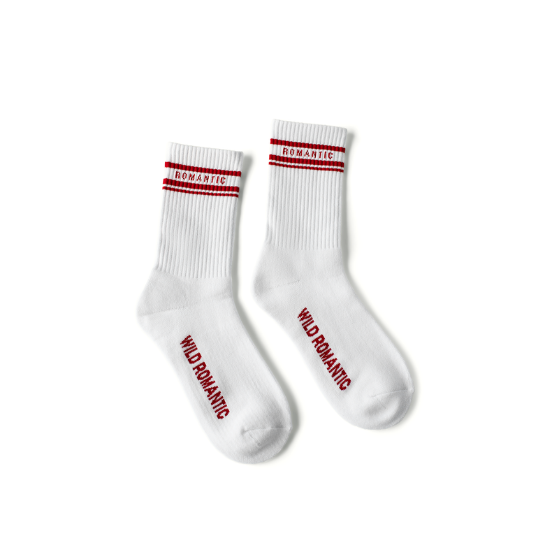 SOCKS - ROMANTIC WHITE / RED