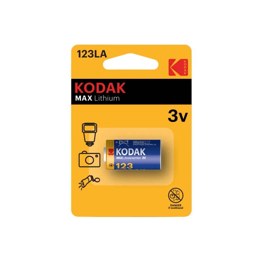 Kodak MAX Lithium K123LA 3V Battery, Single Pack