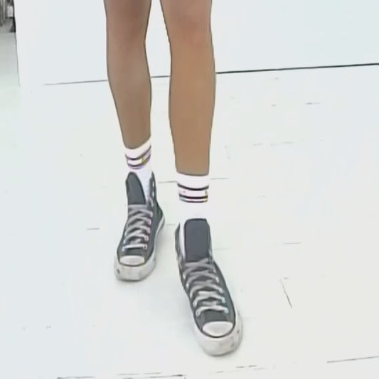 SOCKS - ROMANTIC WHITE / RED